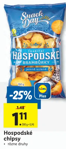 Snack Day Hospodské chipsy jemne solené