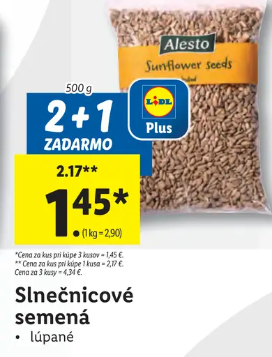 Alesto Slnečnicové semená lúpané
