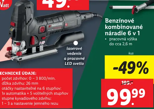 Parkside benzínové kombinované náradie 6 v 1