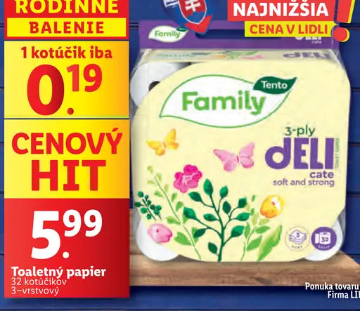 Family Toaletný papier 3-vrstvový