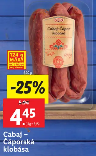 Cabaj čáporská klobása