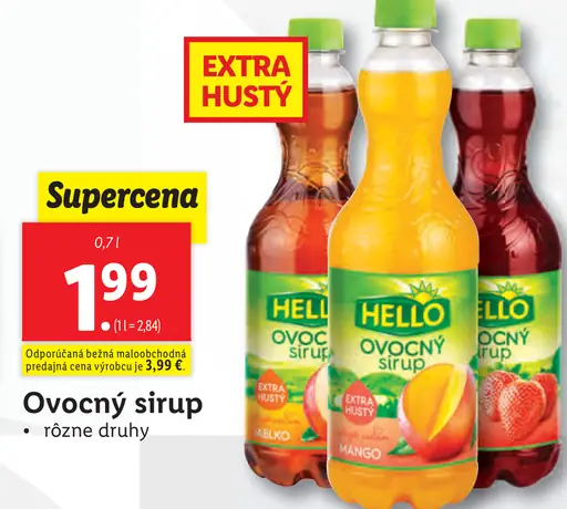 Hello Ovocný sirup