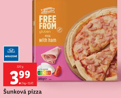 Alfredo šunková pizza