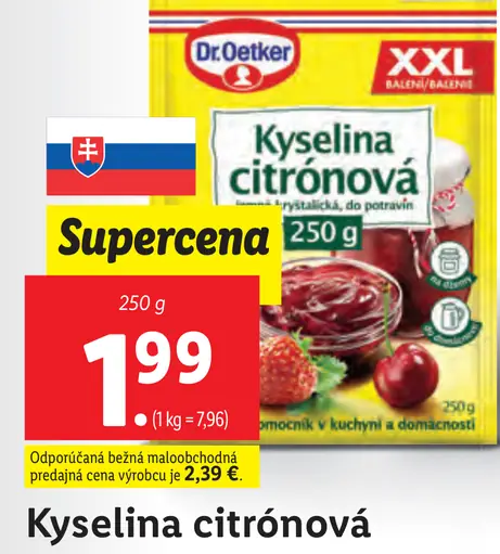Dr. Oetker Kyselina citrónová