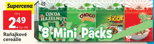 Cocoa Hazelnut Pillows Choco Shells Tiger Gepard Goppas Fešáci raňajkové cereálie