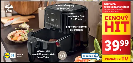 SilverCrest Digitálna teplovzdušná fritéza