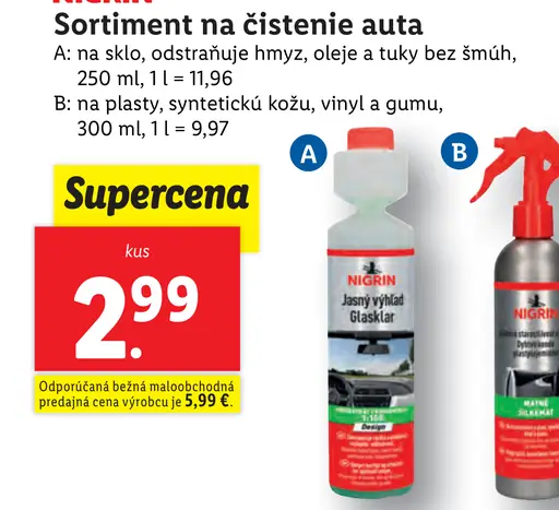 Nigrin Sortiment na čistenie auta na sklo