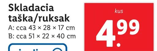 Topmove Skladacia taška/ruksak