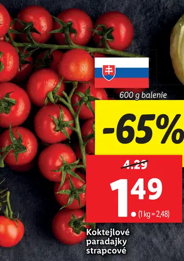 Paradajky koktejlové strapcové