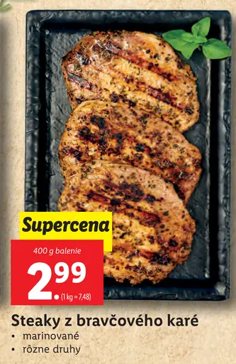 Grill & Fun Steaky z bravčového karé marinované