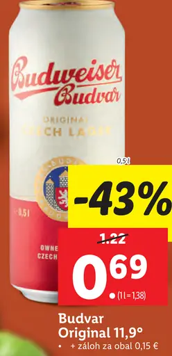 Budvar Original plechovka