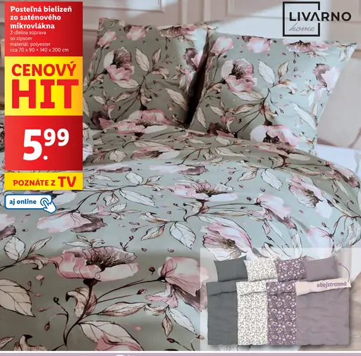 Livarno Home Posteľná bielizeň