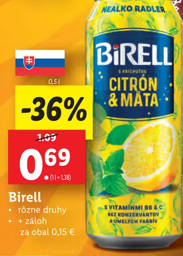 Birell plechovka