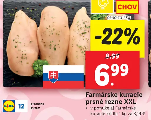 Farmárske kuracie prsia rezne XXL