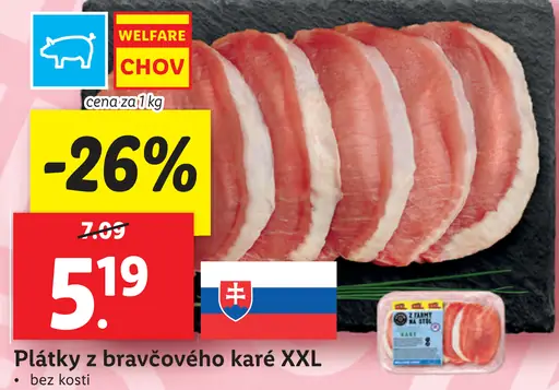 Plátky z bravčového karé XXL
