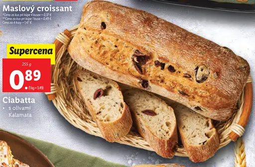 Ciabatta s olivami Kalamata