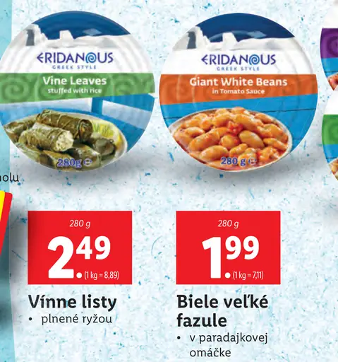Eridanous Vínne listy plnené ryžou