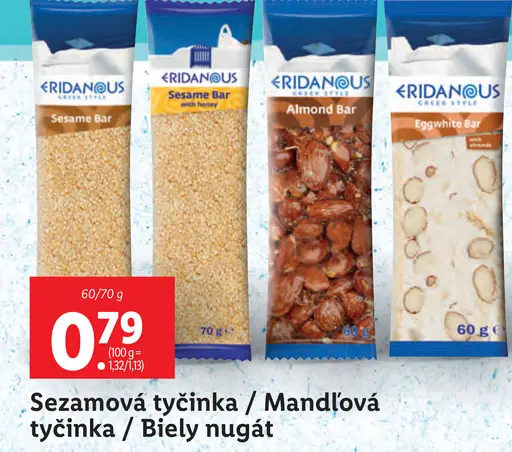 Erdanous Sezamová tyčinka / Mandľová tyčinka / Biely nugát