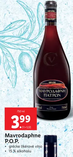Mavrodaphne P.O.P. grécke likérové víno