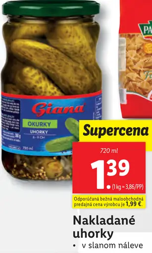 Giana Nakladané uhorky v slanom náleve