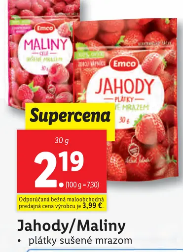 Emco Jahody/Maliny plátky sušené mrazom