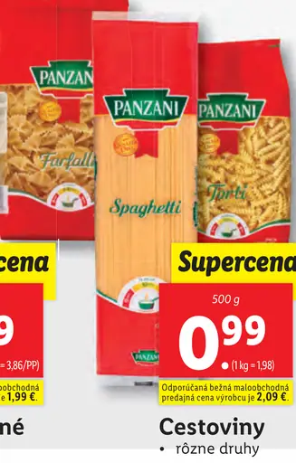 Panzani Cestoviny rôzne druhy