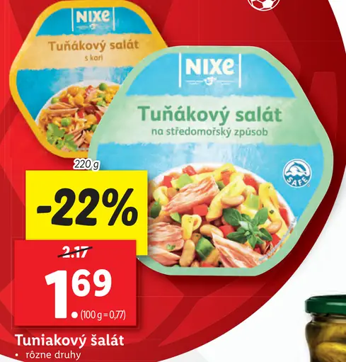 Nixe Tuniakový šalát rôzne druhy
