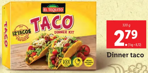 El Tequito Dinner taco
