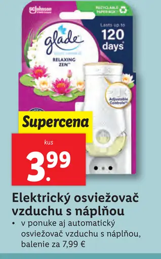 Elektrický osviežovač vzduchu s náplňou