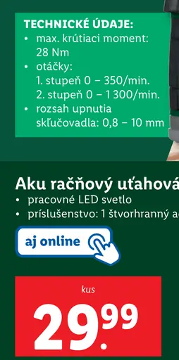 Parkside Aku uholový rázový uťahovák
