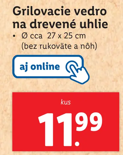 GrillMeister Grilovacie vedro na drevené uhlie