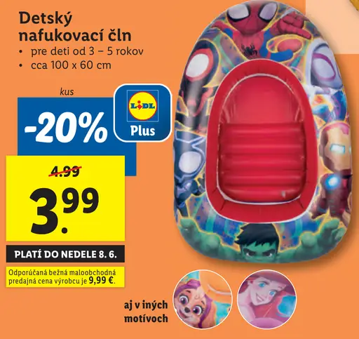 Detský nafukovací čln