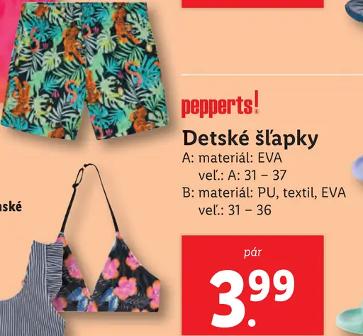 Pepperts Detské šľapky