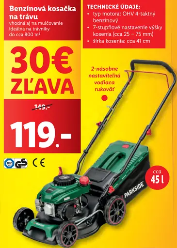 Parkside Benzínová kosačka na trávu