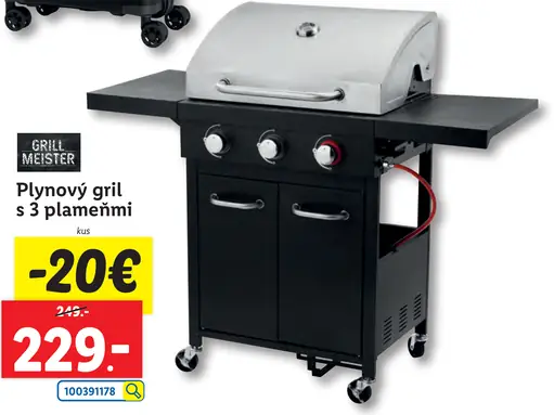 Grill Meister Plynový gril s 3 plameňmi