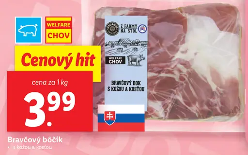 Bravčový bok s kosťou a kožou
