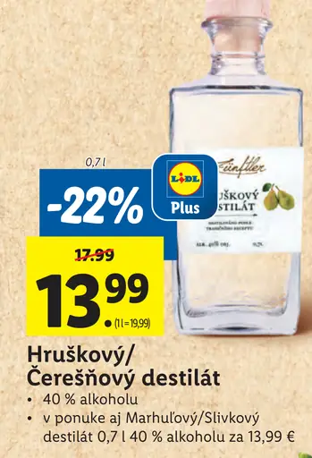 Hruškový/Čerešňový destilát