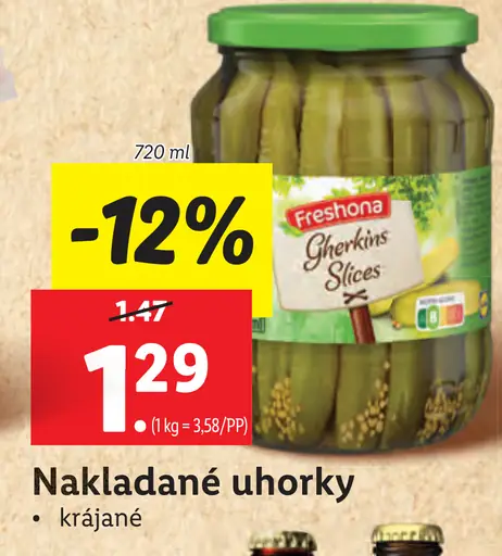 Freshona Nakladané uhorky krájané
