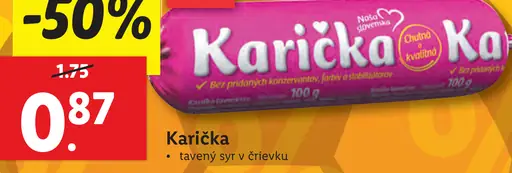Karicka tavený syr v črievku