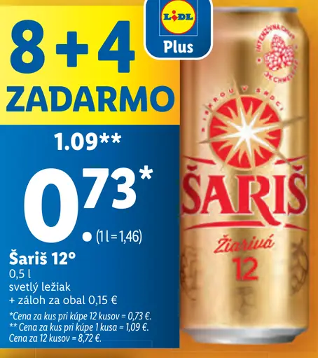 Šariš 12° plechovka