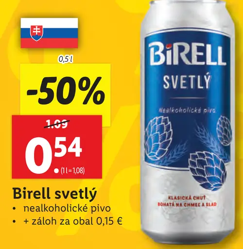 Birell svetlý plechovka
