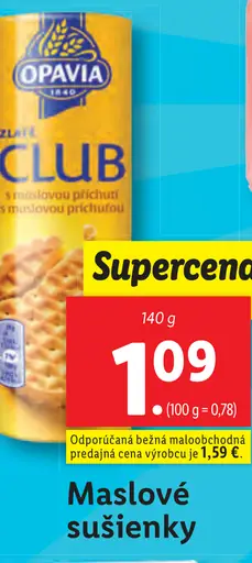 Opavia Club Maslové sušienky
