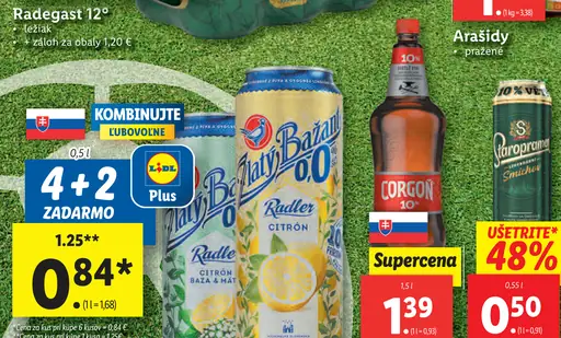 Zlatý Bažant radler plechovka