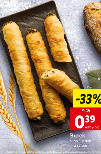 Burek so špenátom a syrom