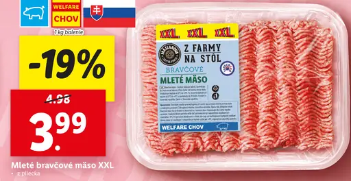 Z farmy na stôl Mleté bravčové mäso XXL