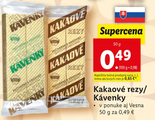 Kakaové rezy Kávenky