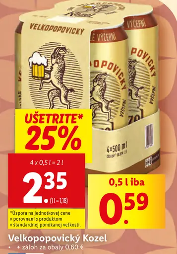 Velkopopovický Kozel plechovka