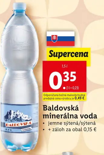 Baldovská Sýtená minerálna voda grep