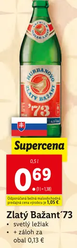 Zlatý Bažant'73 svetlý ležiak