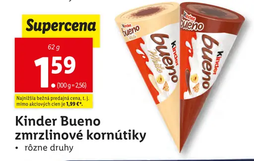 Kinder Bueno zmrzlinové kornútiky